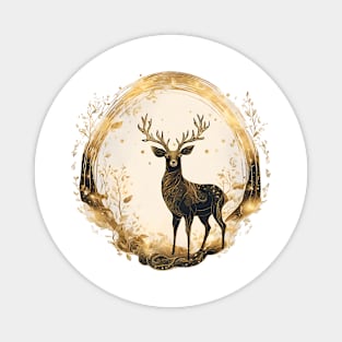 gold deer Magnet